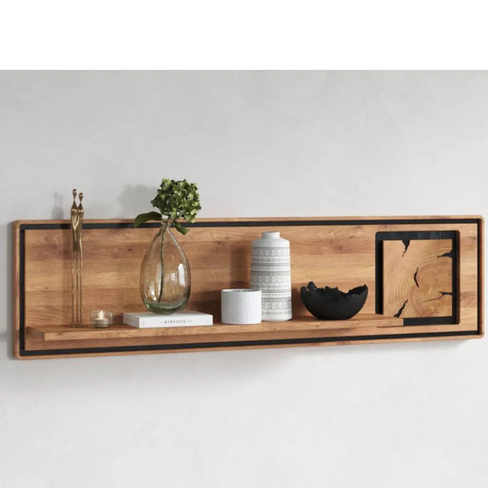 Wohnen Esszimmerregale|Regale*Wildeiche Wandboard mit Hirnholz Applikation - Shipper