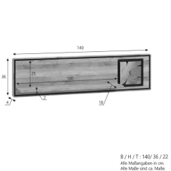 Wohnen Esszimmerregale|Regale*Wildeiche Wandboard mit Hirnholz Applikation - Shipper