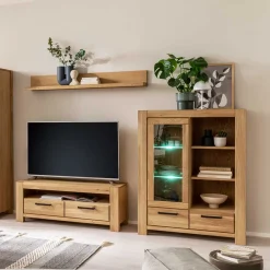 Wohnen Wildeiche Wohnzimmerschrank teilmassiv - Sophia