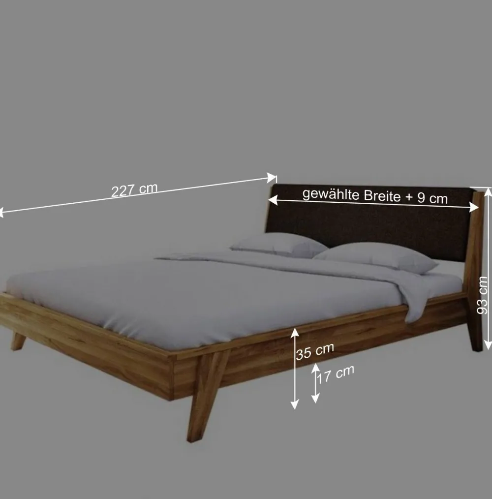 Wohnen Wildeichebett 210cm lang & Nachtkommoden - Hardus (dreiteilig)