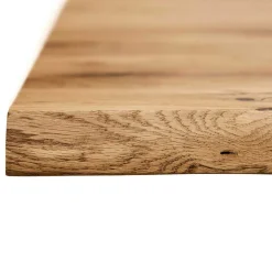 Wohnen Massivholzmöbel|Küchentische*Wildeichetisch mit Baumkante & Stahlbeinen - Mandirov