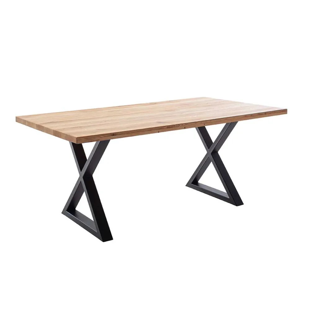 Wohnen Wildeichetisch mit zwei X-Beinen - Soreca