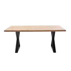 Wohnen Wildeichetisch mit zwei X-Beinen - Soreca