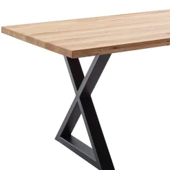 Wohnen Wildeichetisch mit zwei X-Beinen - Soreca