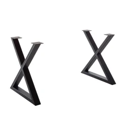 Wohnen Wildeichetisch mit zwei X-Beinen - Soreca