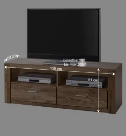 Wohnen Willdeiche Fernseher Lowboard mit 2 Fächern - Maila