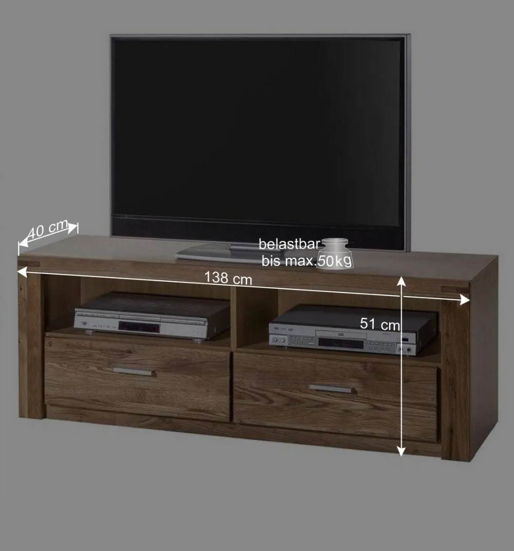 Wohnen Willdeiche Fernseher Lowboard mit 2 Fächern - Maila