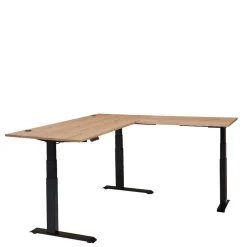 Wohnen Bürotische*Winkel-Schreibtisch in Esche und Schwarz - Emly
