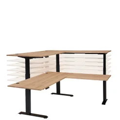 Wohnen Bürotische*Winkel-Schreibtisch in Esche und Schwarz - Emly