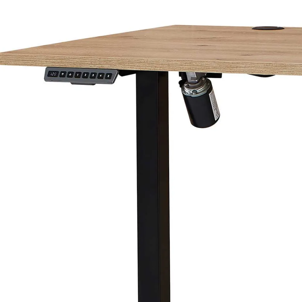 Wohnen Bürotische*Winkel-Schreibtisch in Esche und Schwarz - Emly