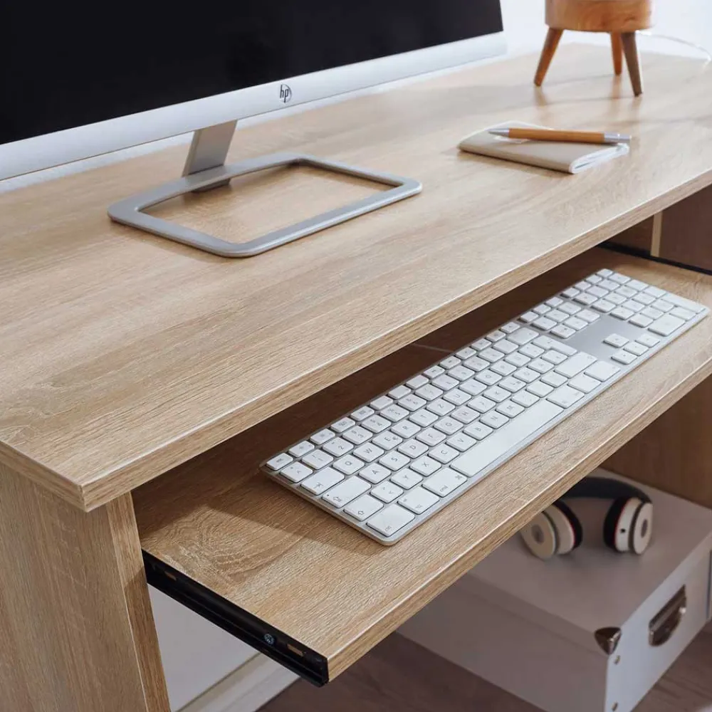 Wohnen Winkelschreibtisch in Sonoma-Eiche - Mavricara