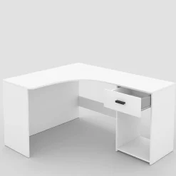 Wohnen Winkelschreibtisch in Weiß - Rainy