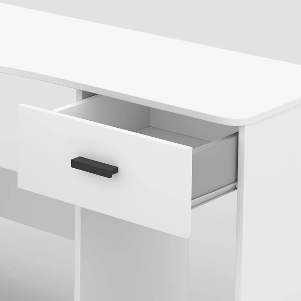 Wohnen Winkelschreibtisch in Weiß - Rainy