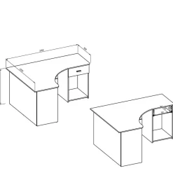 Wohnen Winkelschreibtisch in Weiß - Rainy
