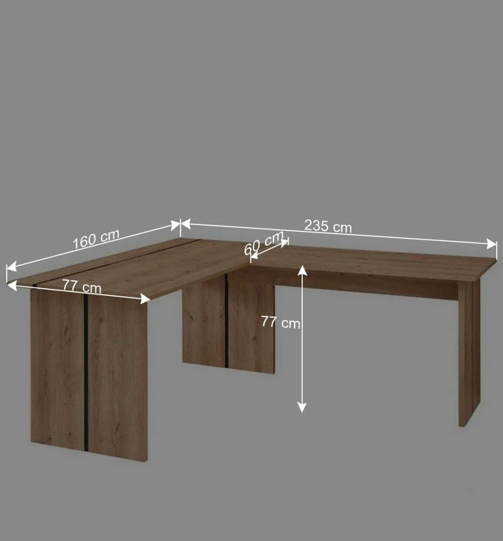Wohnen Winkelschreibtisch 160x77x235 cm - Emly