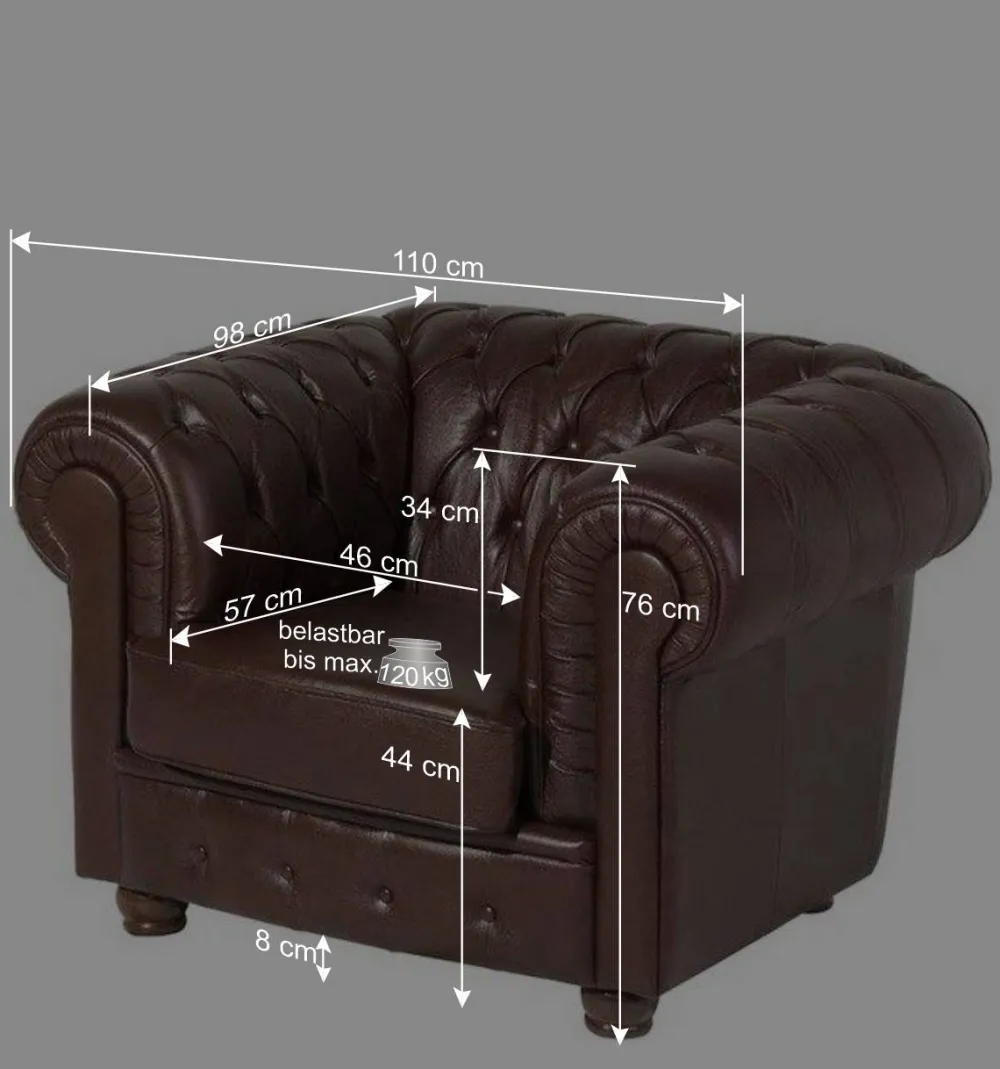 Wohnen Wischleder Sessel in Braun - Cementa