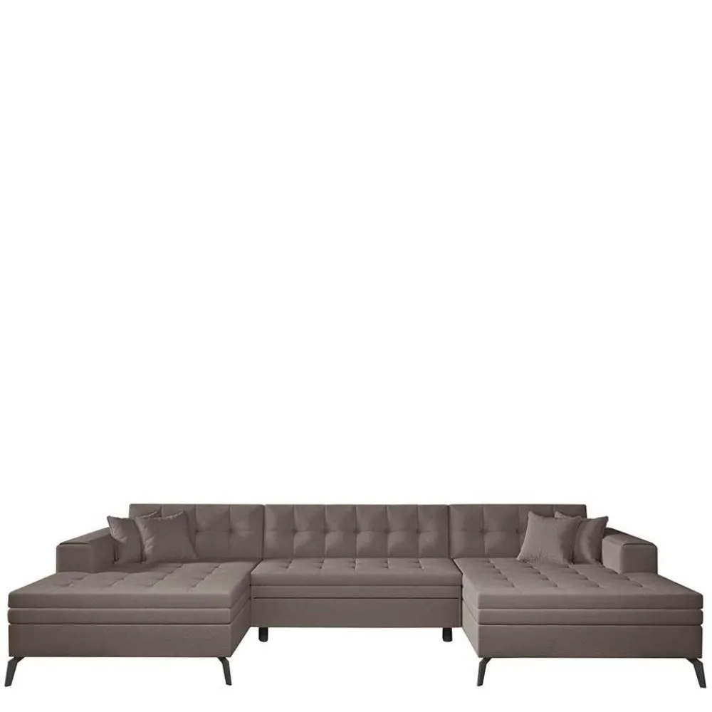 Wohnen Wohnlandschaft in Taupe mit Bettfunktion - Anzarote