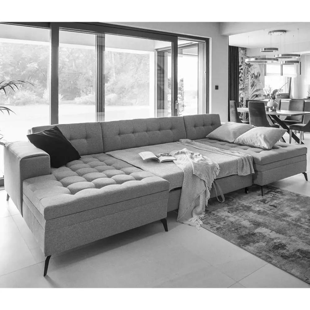 Wohnen Wohnlandschaft in Taupe mit Bettfunktion - Anzarote