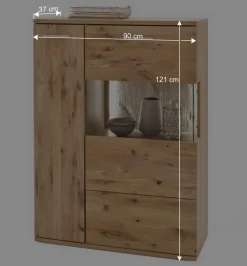 Wohnen Wohnwände|Wohnwand*Wohnmöbel Set in Eiche Bianco - Crokas (vierteilig)