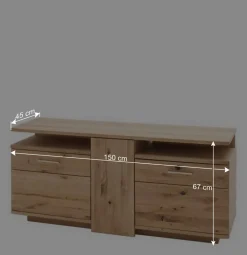 Wohnen Wohnwände|Wohnwand*Wohnmöbel Set in Eiche Bianco - Crokas (vierteilig)