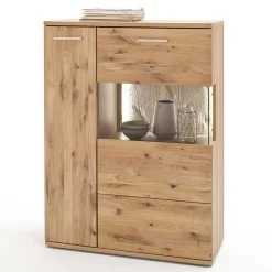 Wohnen Wohnwände|Wohnwand*Wohnmöbel Set in Eiche Bianco - Crokas (vierteilig)