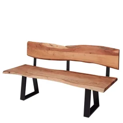 Wohnen Küchenbänke|Esszimmerbänke*Wohnraum Baumkanten Bank mit Rückenlehne - Lussina