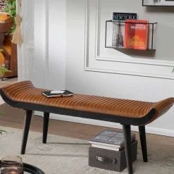 Wohnen Braune Möbel|Bettbänke*Wohnraum Designbank aus echtem Leder - Yagov