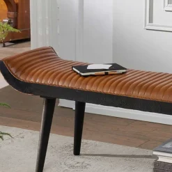 Wohnen Braune Möbel|Bettbänke*Wohnraum Designbank aus echtem Leder - Yagov