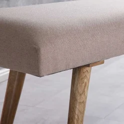 Wohnen Retro Möbel|Bettbänke*Wohnraum Retro Polsterbank in Beige - Vergavo