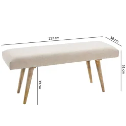 Wohnen Retro Möbel|Bettbänke*Wohnraum Retro Polsterbank in Beige - Vergavo