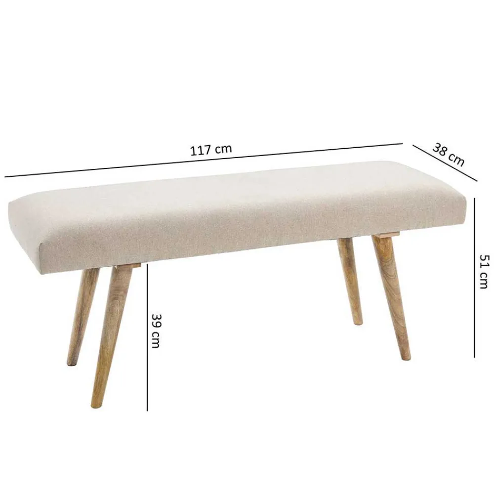 Wohnen Retro Möbel|Bettbänke*Wohnraum Retro Polsterbank in Beige - Vergavo