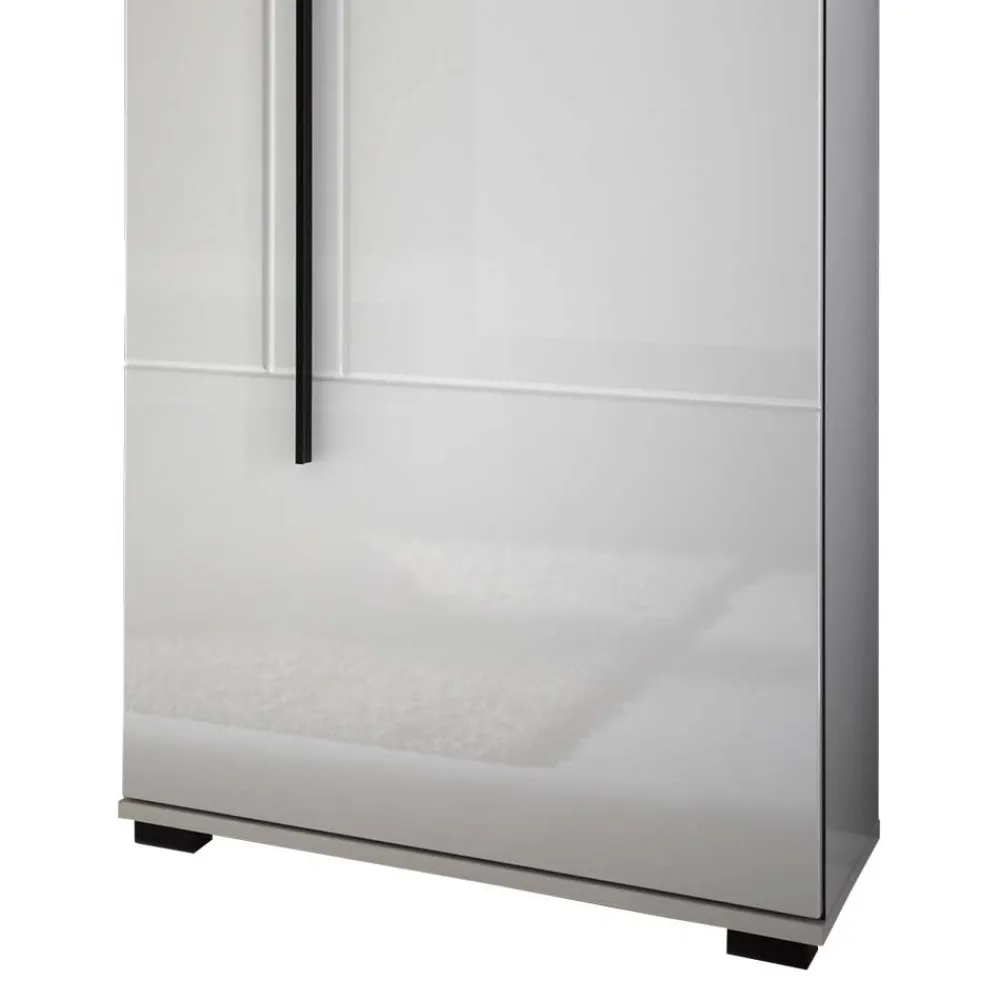 Wohnen Vitrinen|Wohnzimmer-Vitrinen*Wohnwand Seitenschrank Jetongos in Weiß Hochglanz