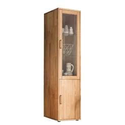 Wohnen Wohnwand Standvitrine aus Holz - Teano