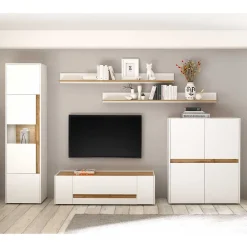 Wohnen Wohnzimmerschränke|Wohnwände*Wohnzimmer Anbauwand 340 cm breit - Nonessia (fünfteilig)