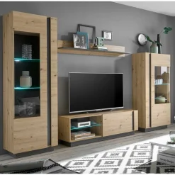 Wohnen Wohnzimmerschränke|Wohnwände*Wohnzimmer Anbauwand 270 cm breit - Lairian (vierteilig)