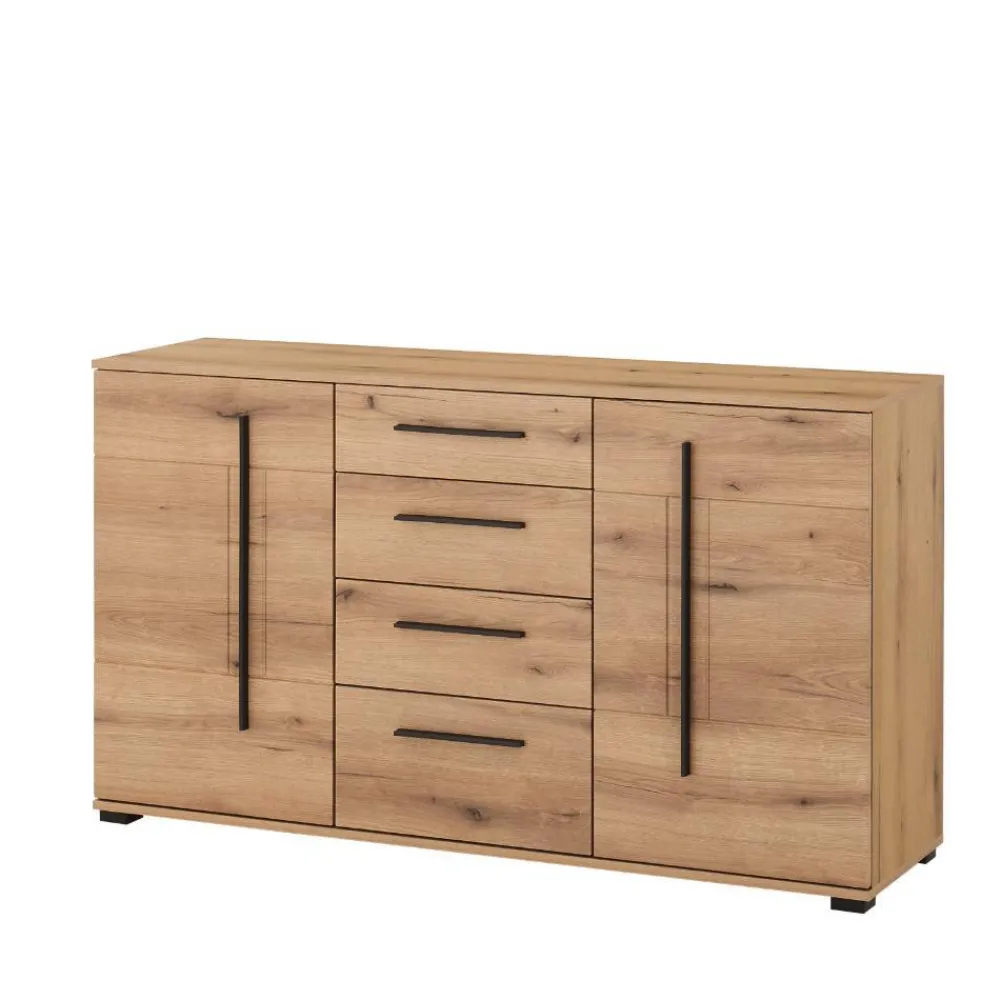 Wohnen Wohnzimmerschränke|Wohnwände*Wohnzimmer Anbauwand in Eiche - Brocus (dreiteilig)