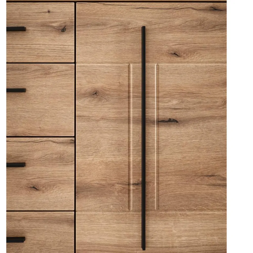 Wohnen Wohnzimmerschränke|Wohnwände*Wohnzimmer Anbauwand in Eiche - Brocus (dreiteilig)