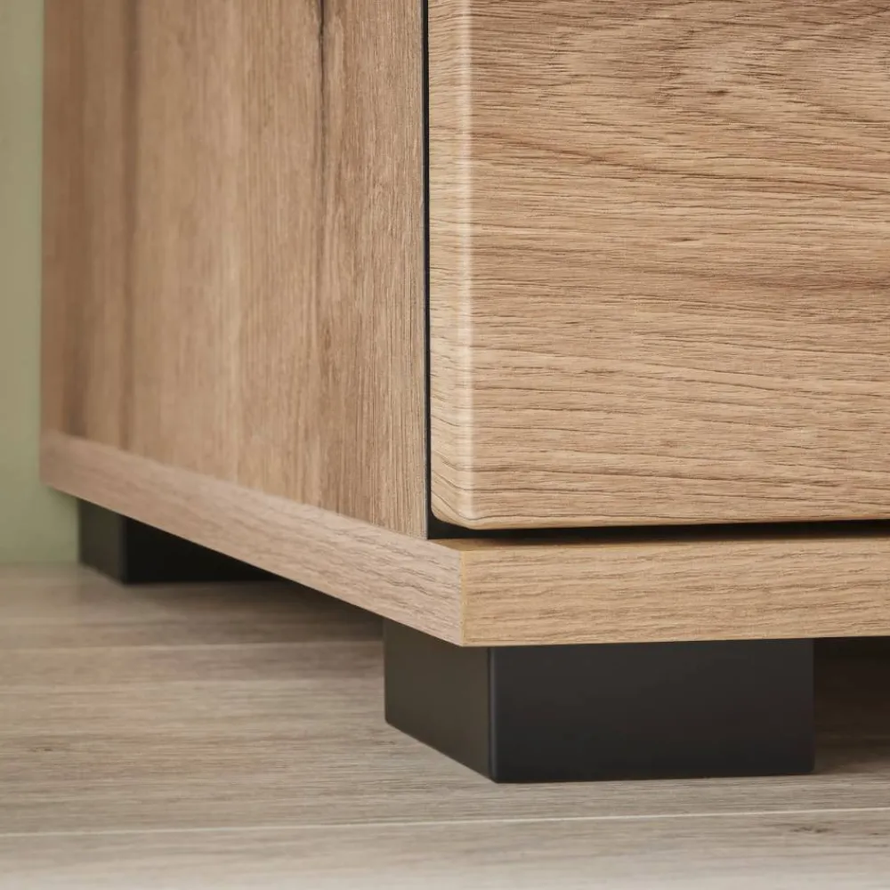 Wohnen Wohnzimmerschränke|Wohnwände*Wohnzimmer Anbauwand in Eiche - Brocus (dreiteilig)