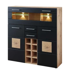 Wohnen Esszimmerschränke*Wohnzimmer Barschrank in Schwarz & Wildeiche - Kandu