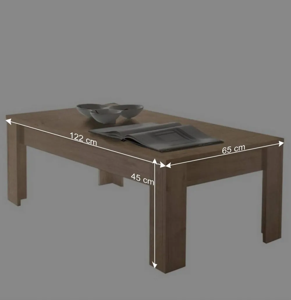 Wohnen Retro Möbel|Tische*Wohnzimmer Couchtisch im Eiche Dekor - Rodonda