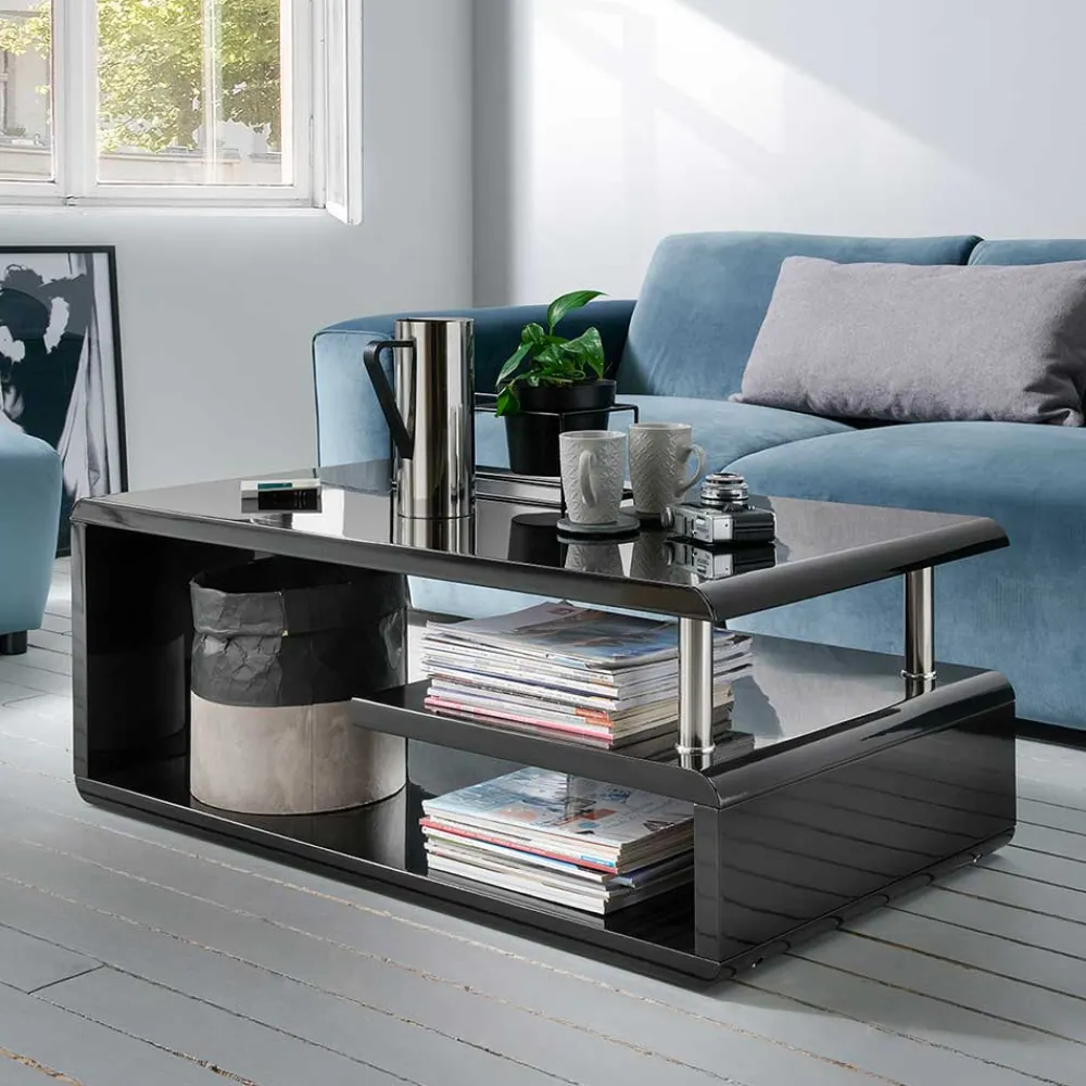 Wohnen Tische|Couchtisch*Wohnzimmer Couchtisch in Schwarz hochglänzend - Jusip