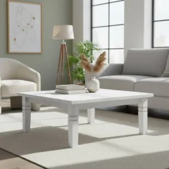 Wohnen Wohnzimmer Couchtisch Onesti in Weiß Kiefer massiv