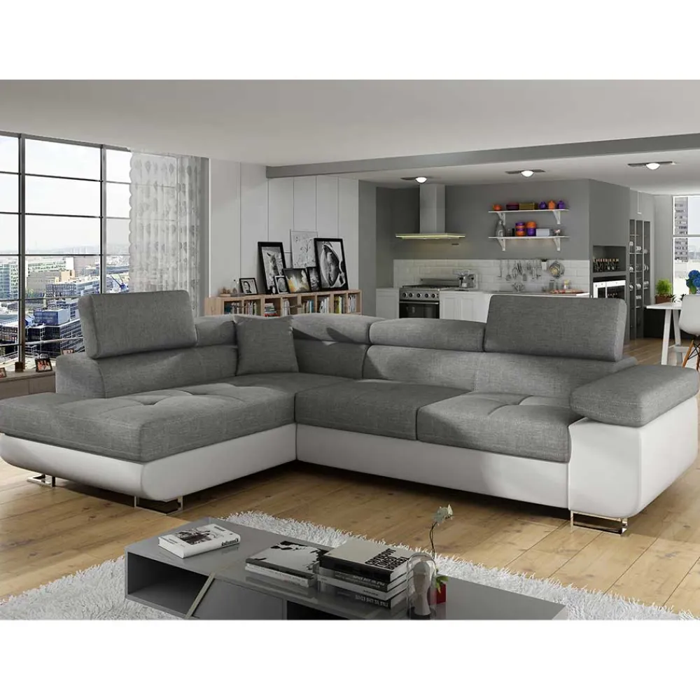 Wohnen Wohnzimmer Funktionsecke in Grau und Weiß - Snake