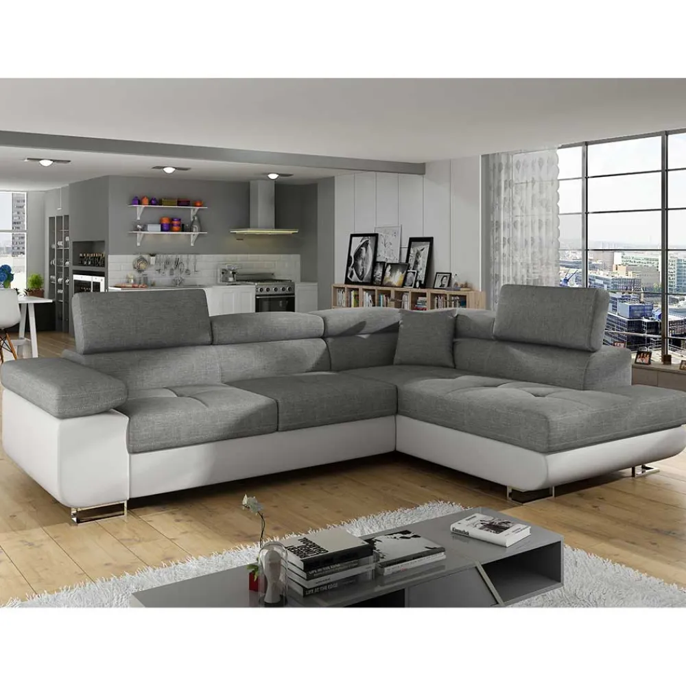 Wohnen Wohnzimmer Funktionsecke in Grau und Weiß - Snake