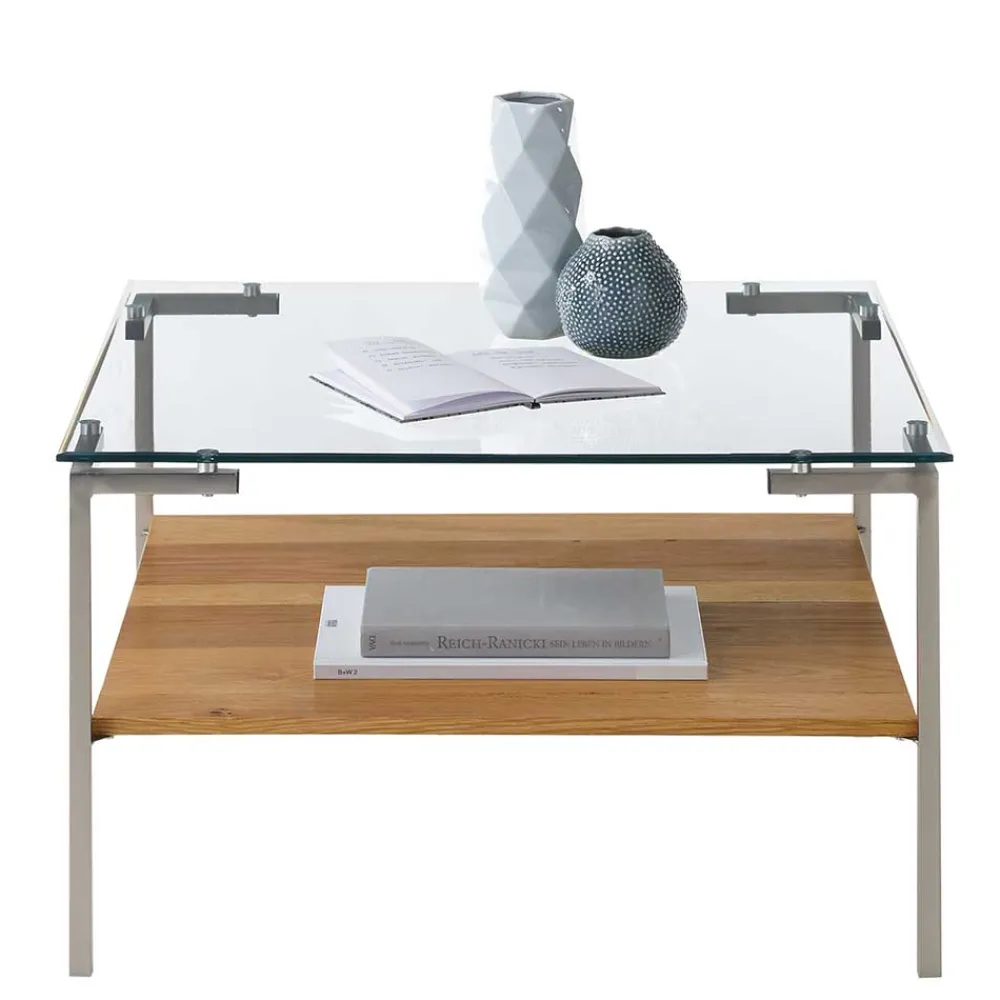 Wohnen Wohnzimmer Glastisch mit Vierfußgestell - Habic