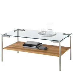 Wohnen Wohnzimmer Glastisch mit Vierfußgestell - Habic