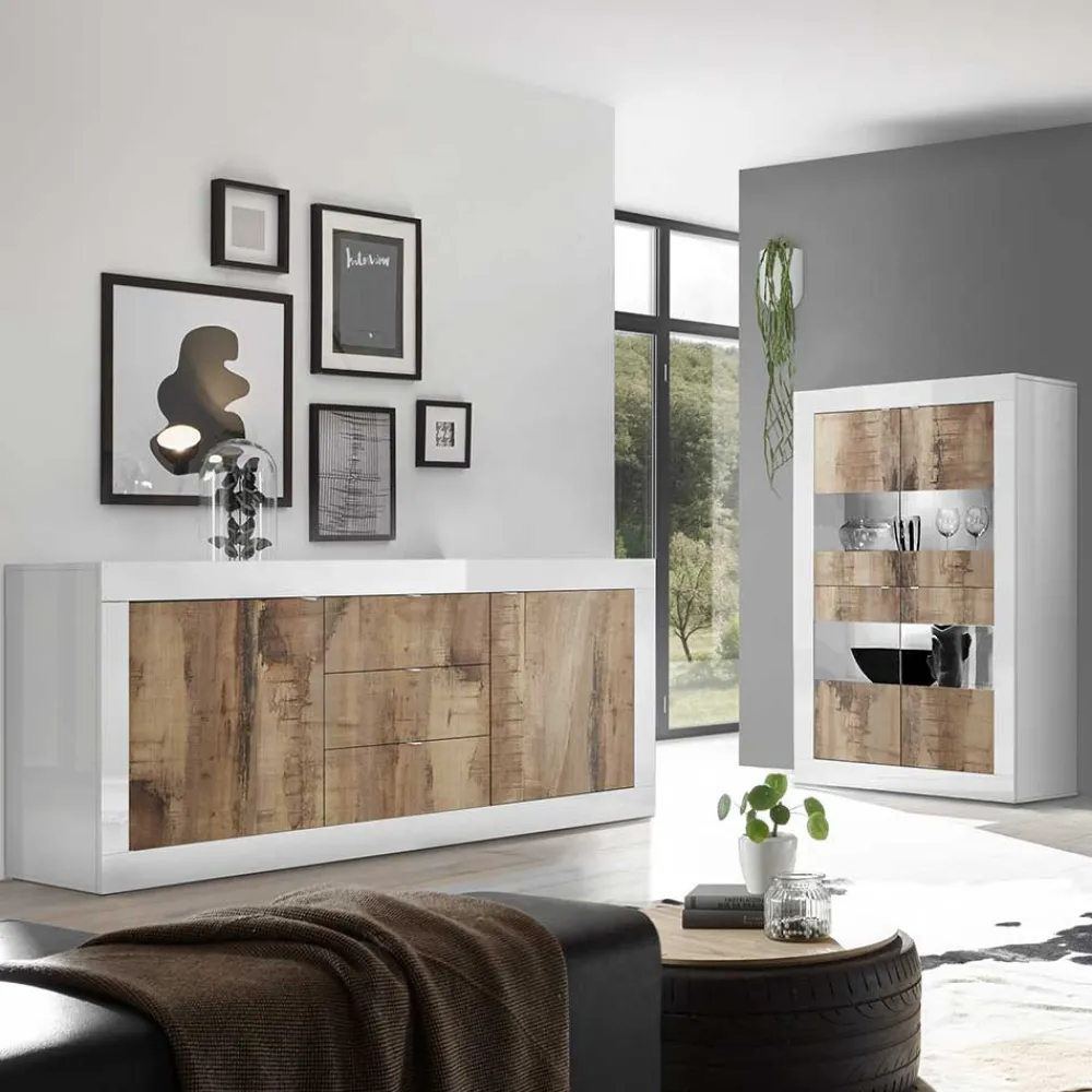 Wohnen Wohnzimmerschränke|Wohnwände*Wohnzimmer Highboard & Sideboard - Olvenion (zweiteilig)