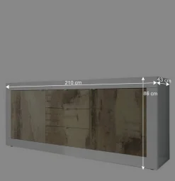 Wohnen Wohnzimmerschränke|Wohnwände*Wohnzimmer Highboard & Sideboard - Olvenion (zweiteilig)