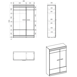 Wohnen Sideboards & Kommoden|Sideboards & Kommoden*Wohnzimmer Highboard mit Glas Einsatz - Lioscas