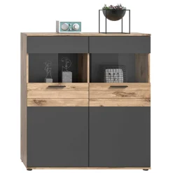 Wohnen Wohnzimmer Highboard mit Glaseinsätzen - Lucios